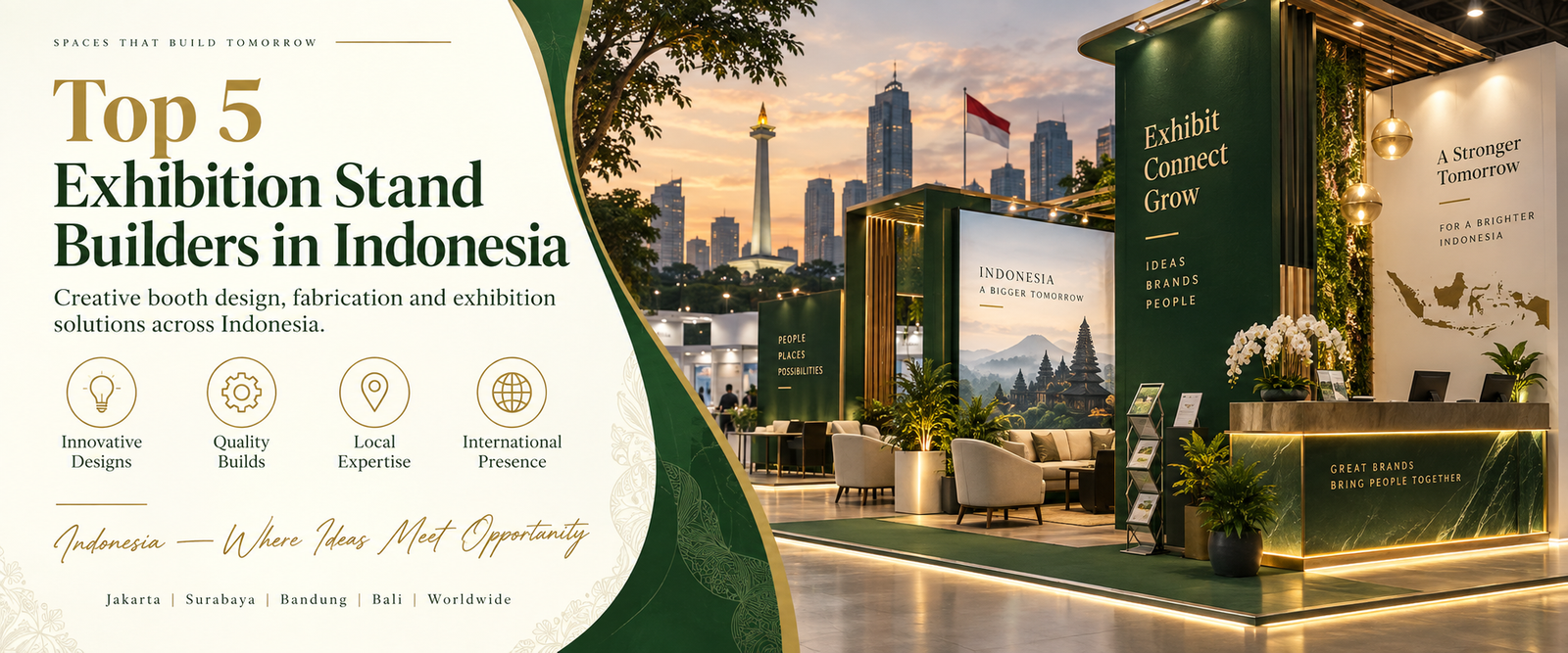 Exhibition stand builders in Indonesia showcasing a custom trade show booth in Jakarta