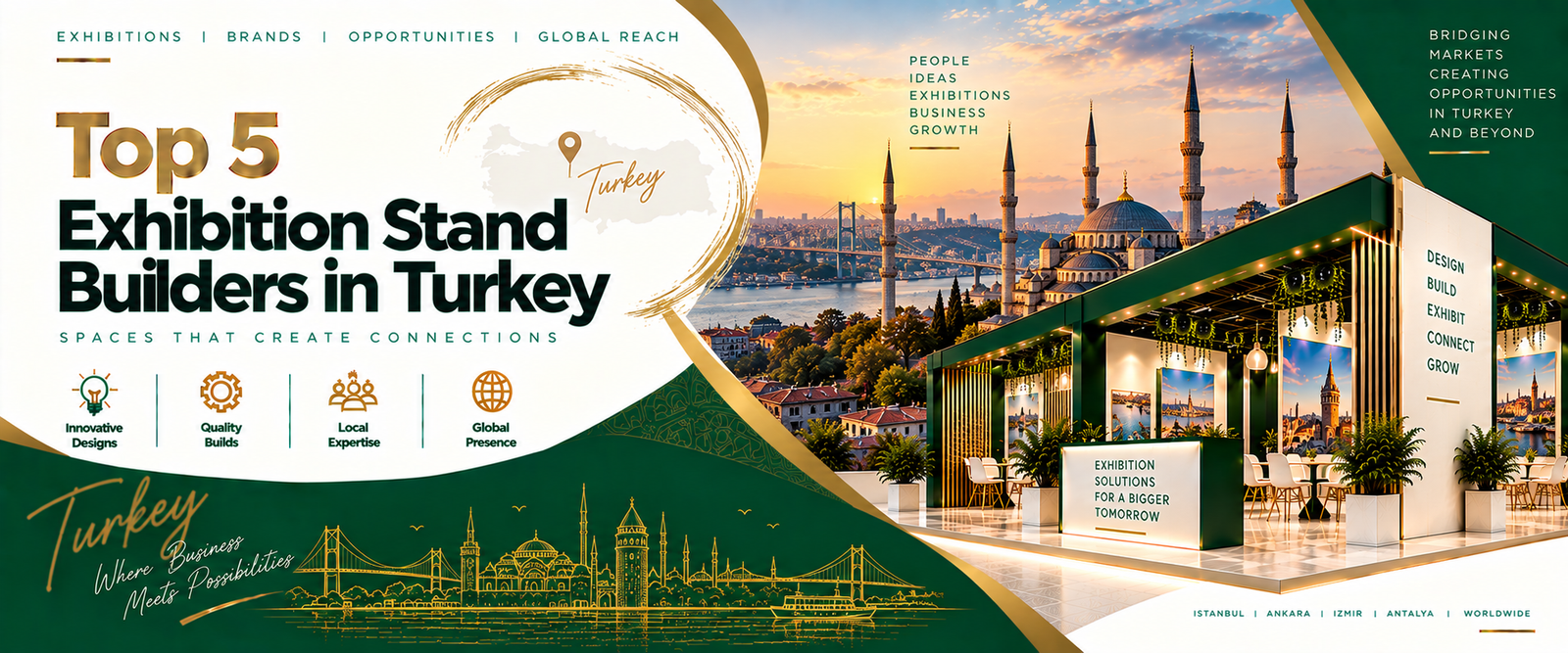 Exhibition stand builders in Turkey showcasing a custom trade show booth