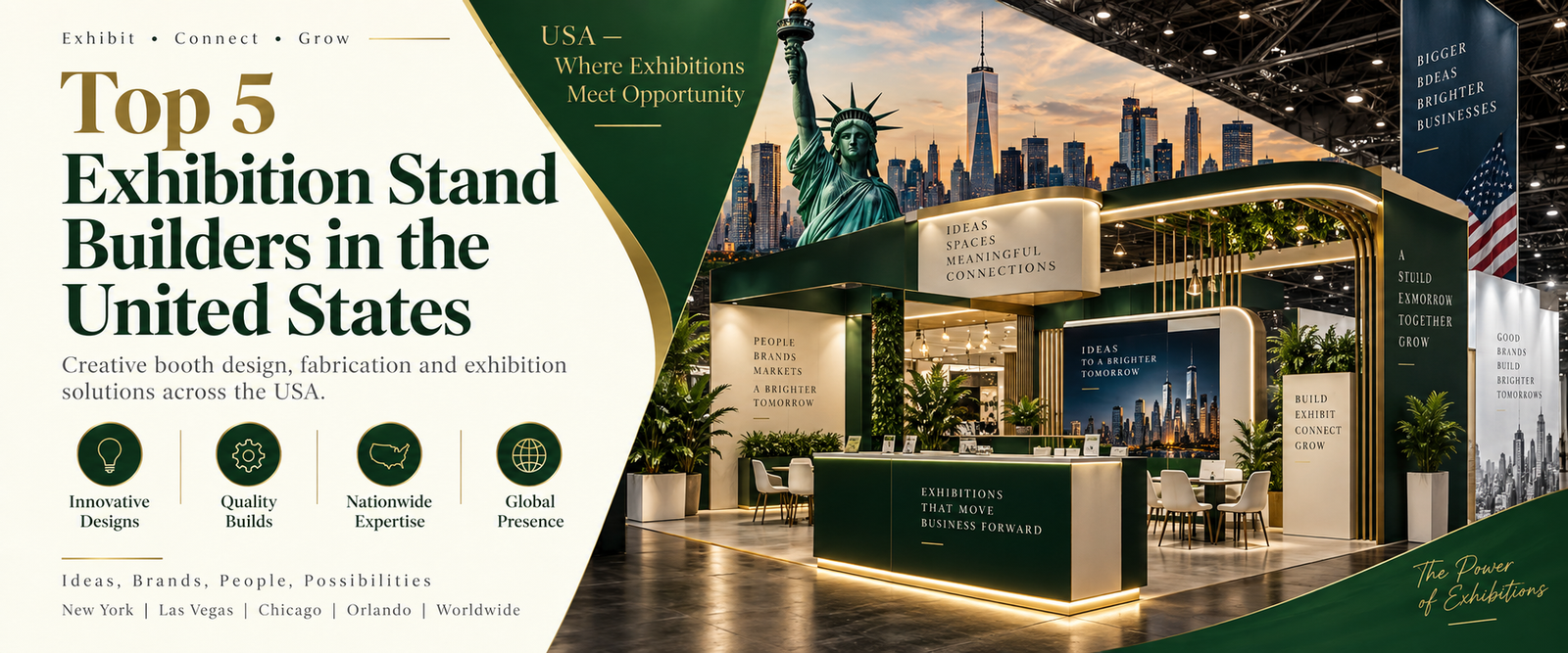Exhibition stand builders in United States showcasing a custom trade show booth