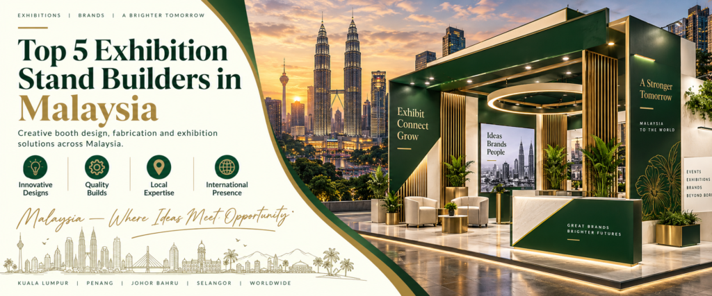 Exhibition stand builders in Malaysia showcasing a custom trade show booth