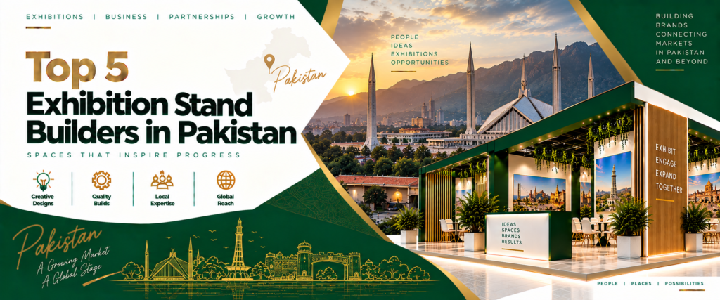 Exhibition stand builders in pakistan showcasing a custom trade show booth