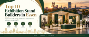 Top 10 Exhibition stand builders in Essen installing a modern trade show stand