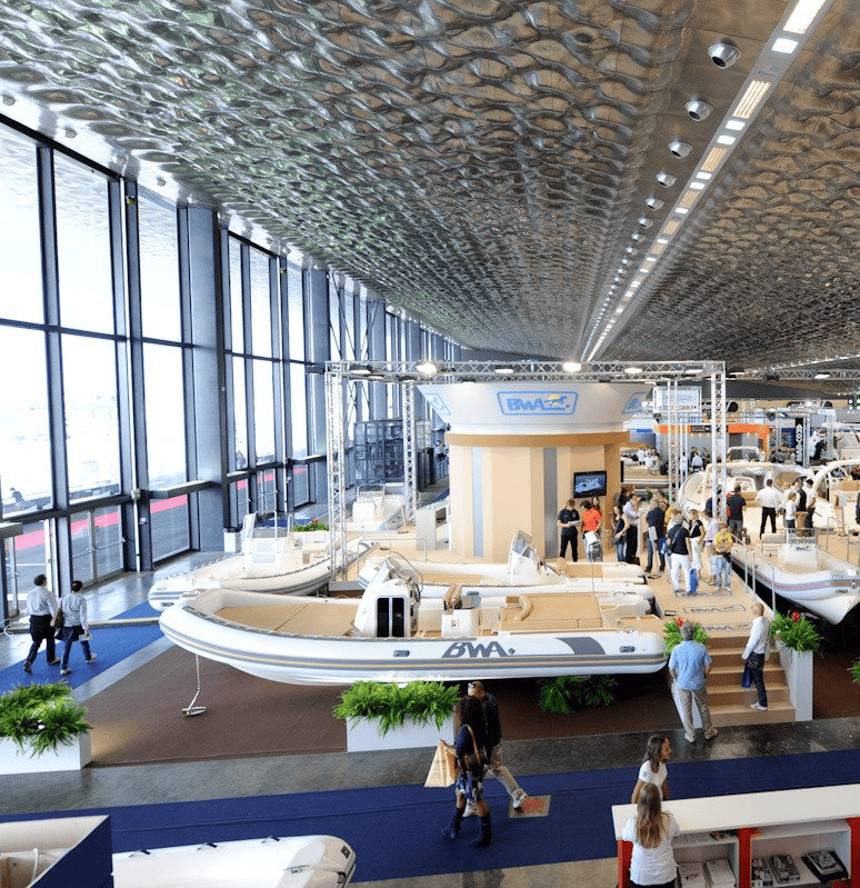 Exhibition Stand Builders in Genova creating multiple trade show stands for a major business expo2026