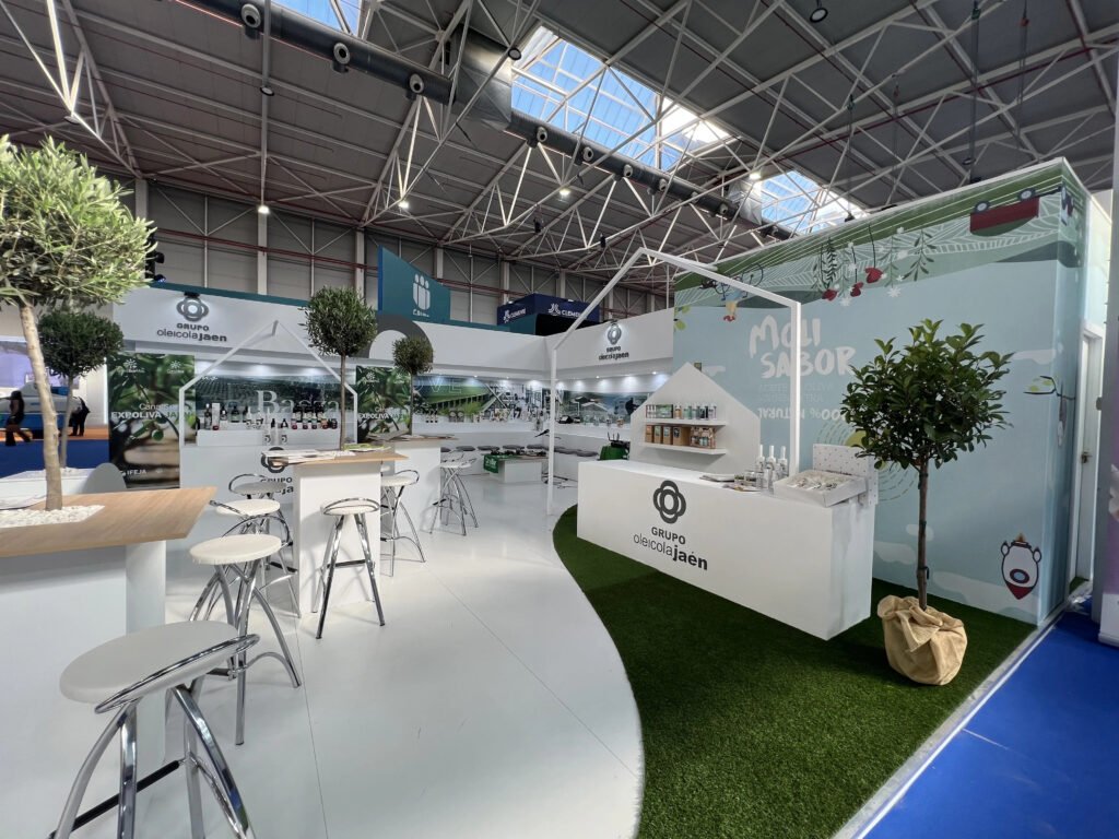 Exhibition stand builders in Jaén creating custom booths at IFEJA during Expoliva