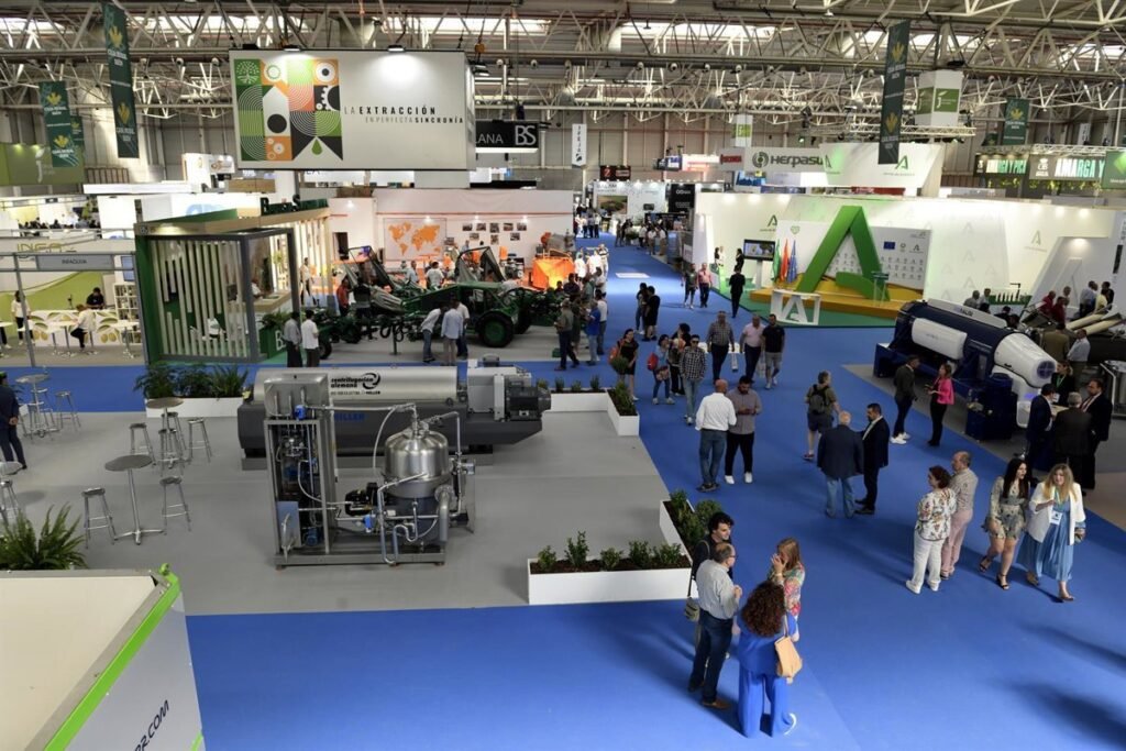 Exhibition stand builders in Jaén designing an olive oil trade show booth at Expoliva 