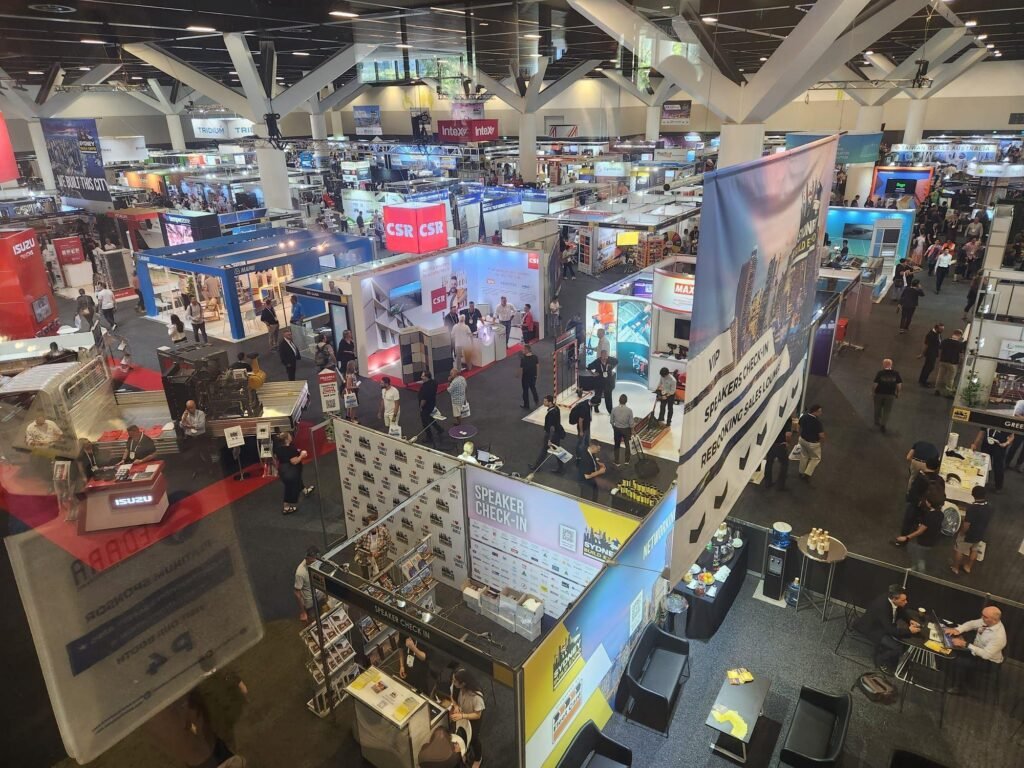 Exhibition stand builders in Sydney showcasing custom exhibition booths and branded displays at the International Convention Centre Sydney