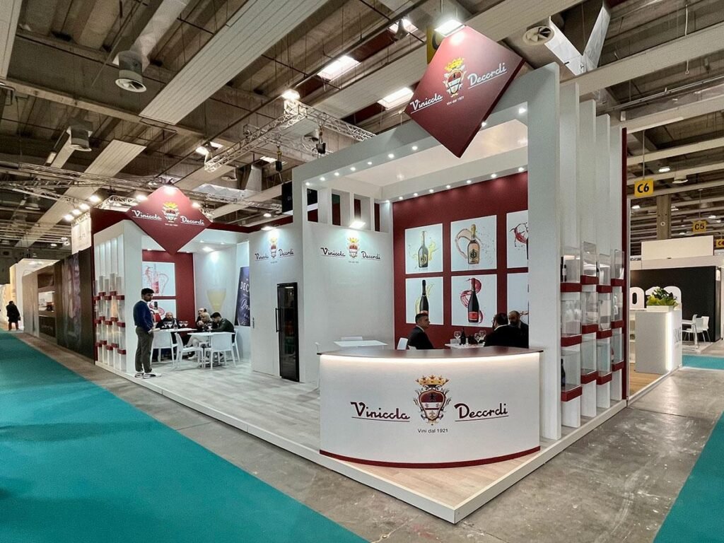 Exhibition stand builders in Verona creating a custom booth at Veronafiere